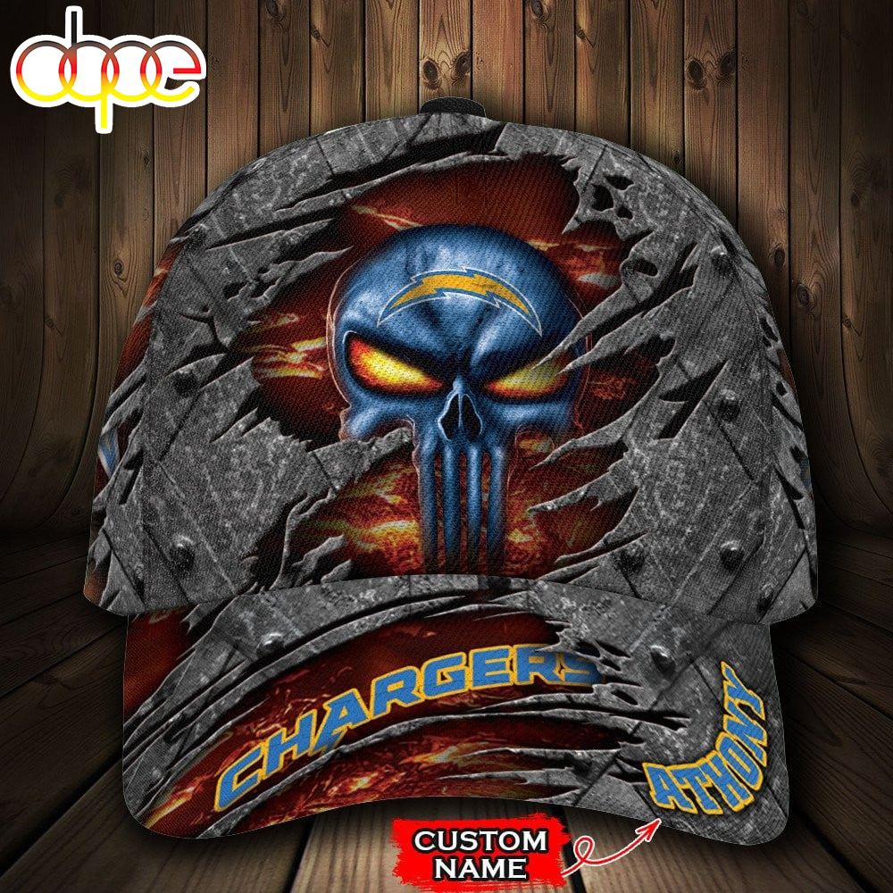Personalized Los Angeles Chargers Skull All Over Print 3D Classic Cap