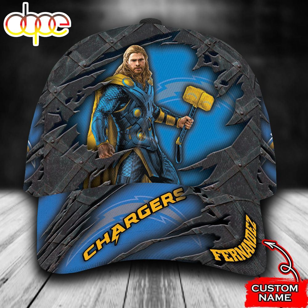 Personalized Los Angeles Chargers Thor Marvel All Over Print 3D Baseball Cap