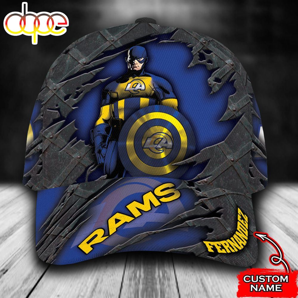 Personalized Los Angeles Rams Captain America All Over Print 3D Classic Cap
