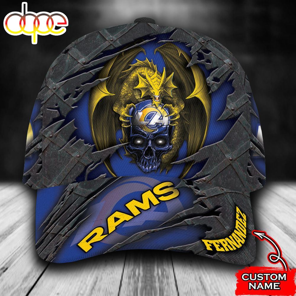 Personalized Los Angeles Rams Dragon All Over Print 3D Classic Cap