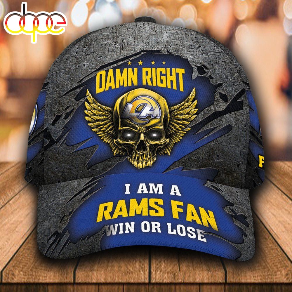 Personalized Los Angeles Rams Luxury Skull Damn Right All Over Print 3D Classic Cap