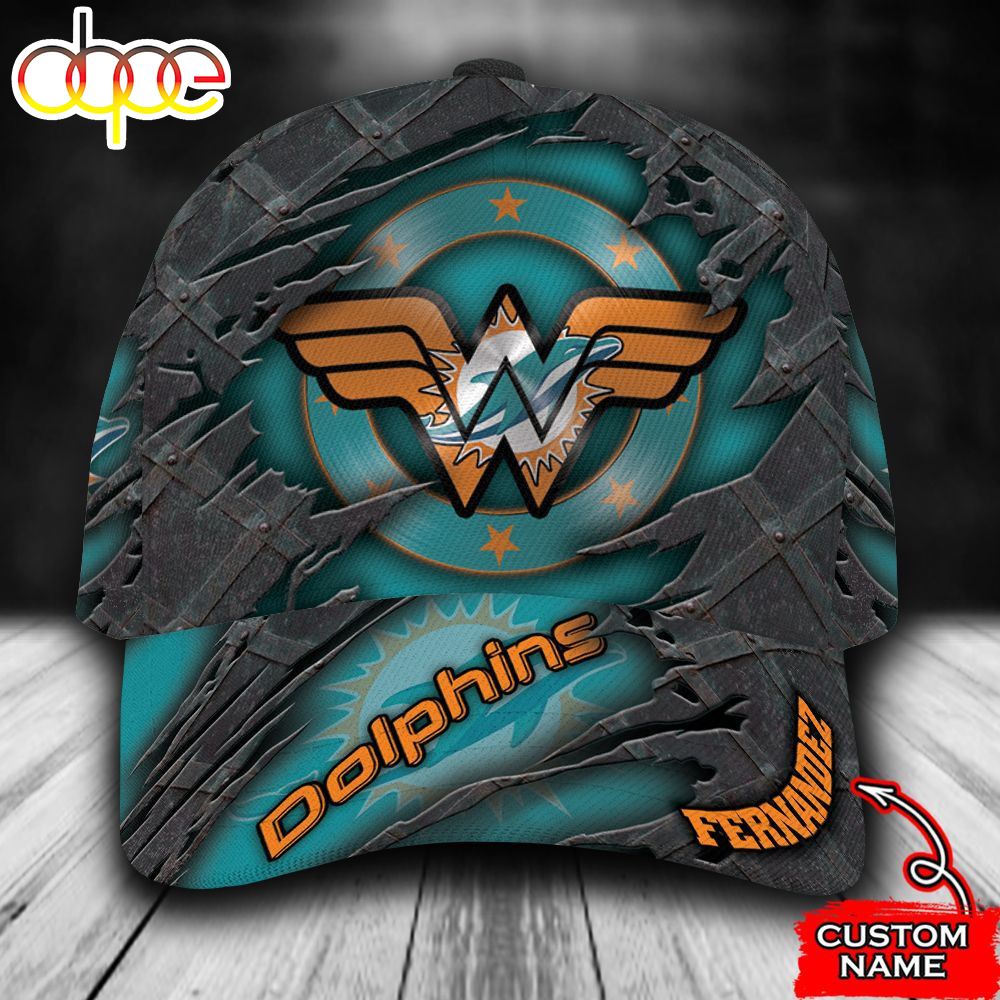 Personalized Miami Dolphins Wonder Woman Logo All Over Print 3D Classic Cap