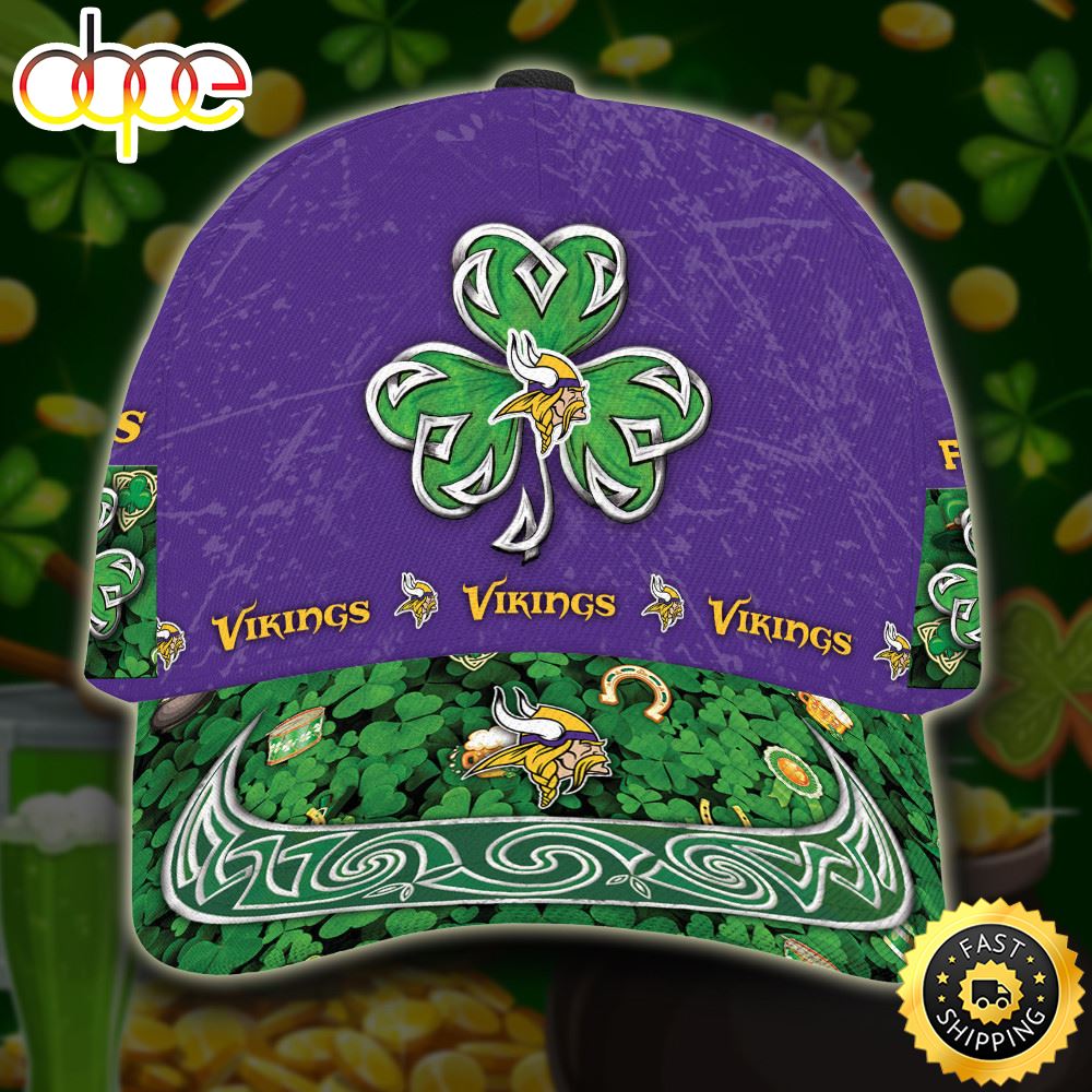Personalized Minnesota Vikings St Patrick's Day All Over Print 3D Classic Cap-TPH