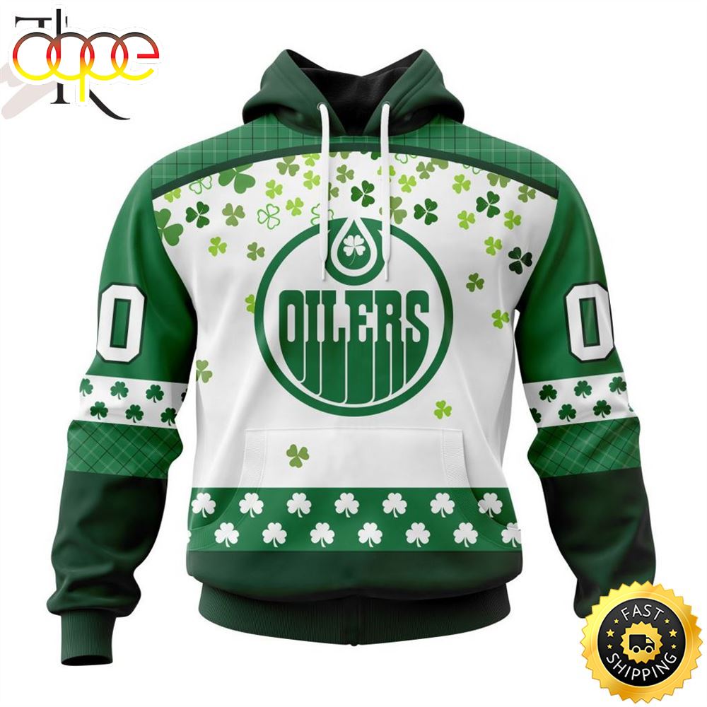 Personalized NHL Edmonton Oilers Special Design For St. Patrick Day Hoodie