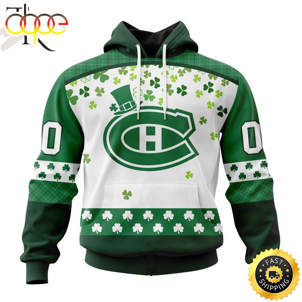 Personalized NHL Montreal Canadiens Special Design For St. Patrick Day Hoodie