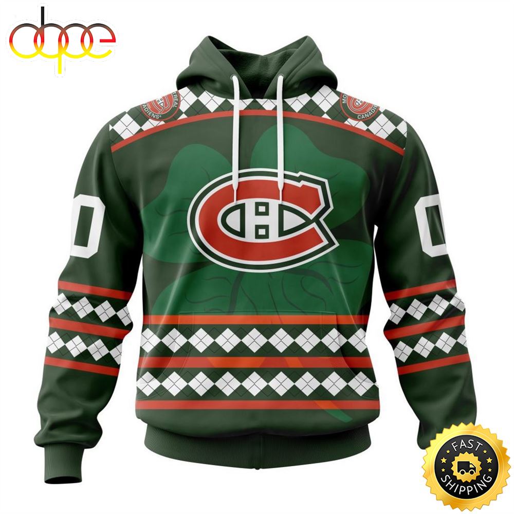 Personalized NHL Montreal Canadiens Specialized Unisex Kits Hockey Celebrate St Patrick's Day Hoodie