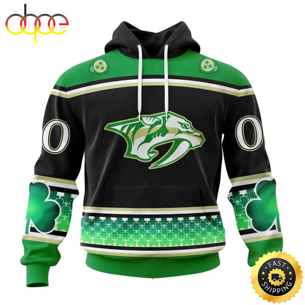 Personalized NHL Nashville Predators Specialized Hockey Celebrate St Patrick's Day Hoodie