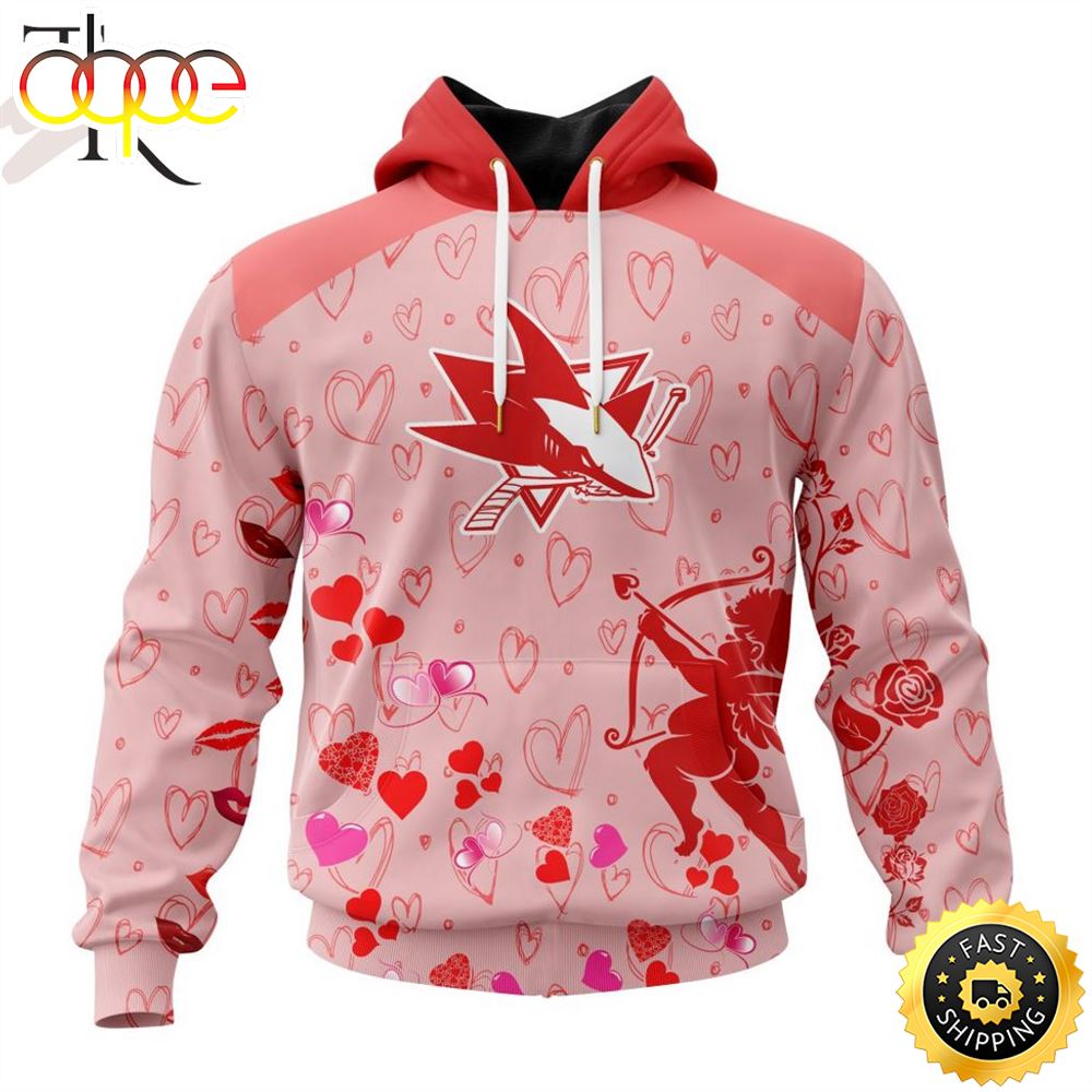 Personalized NHL San Jose Sharks Special Design For Valentines Day Hoodie