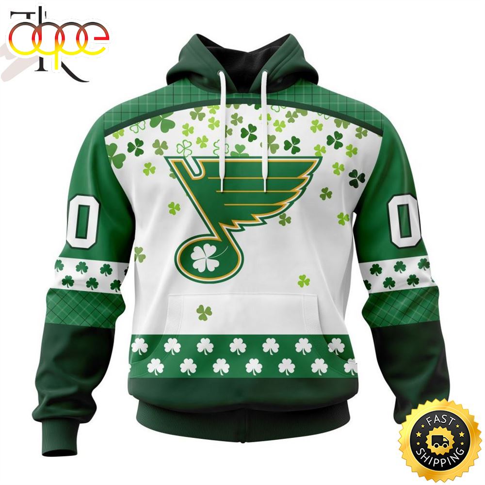 Personalized NHL St. Louis Blues Special Design For St. Patrick Day Hoodie