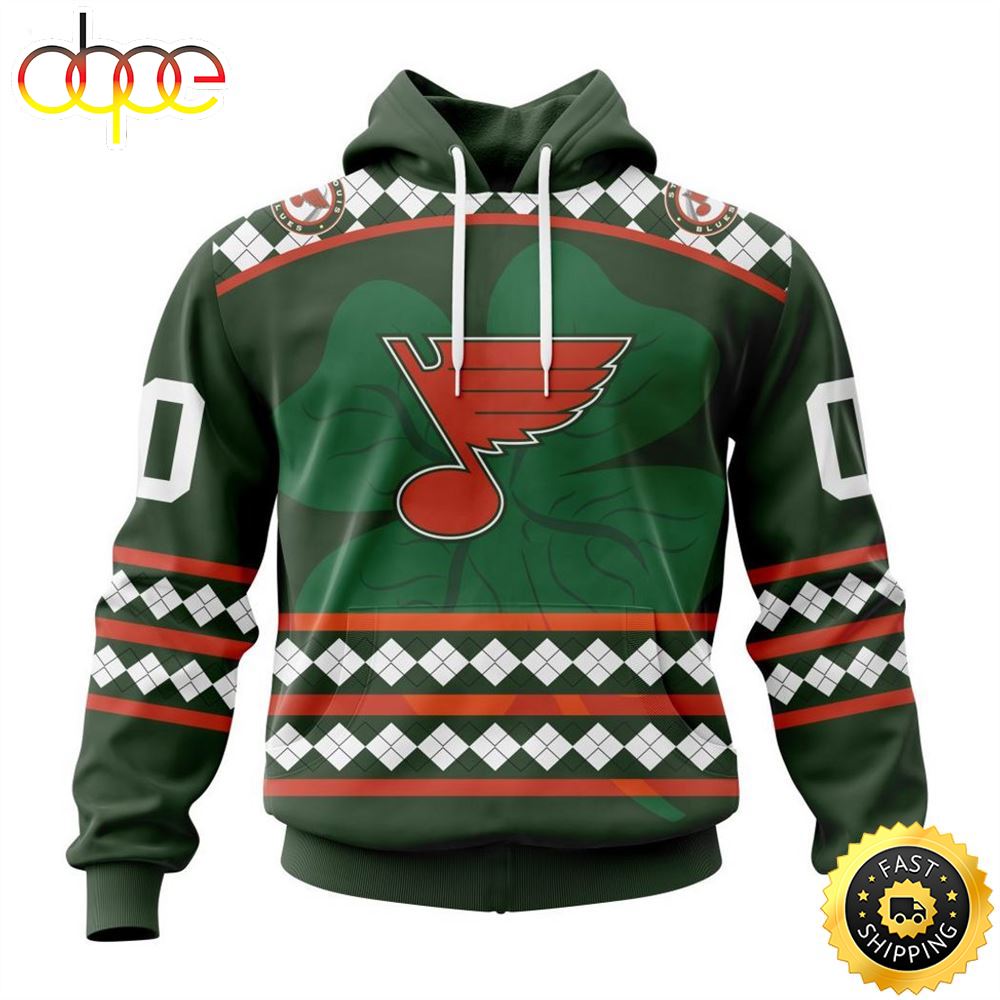 Personalized NHL St. Louis Blues Specialized Unisex Kits Hockey Celebrate St Patrick's Day Hoodie