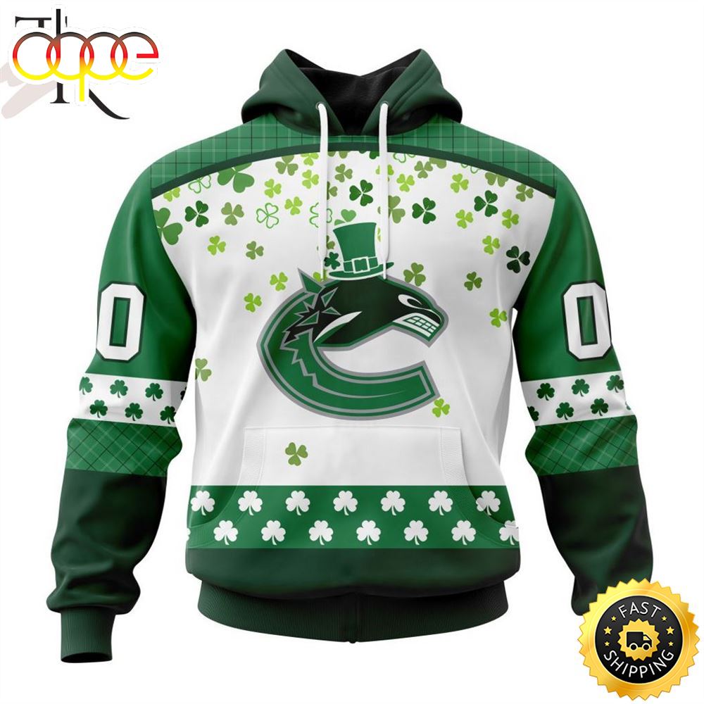 Personalized NHL Vancouver Canucks Special Design For St. Patrick Day Hoodie