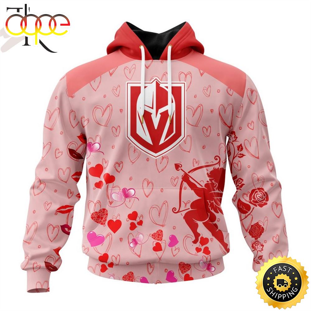 Personalized NHL Vegas Golden Knights Special Design For Valentines Day Hoodie