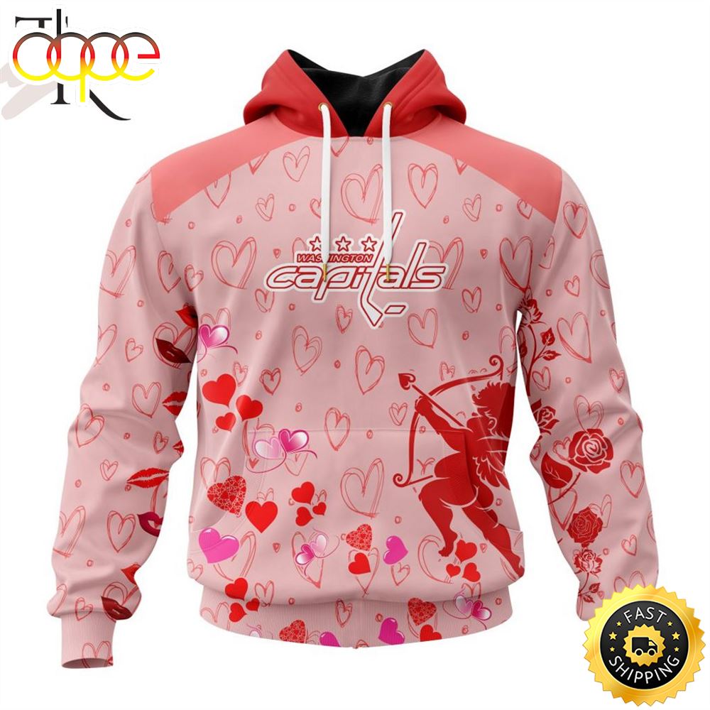 Personalized NHL Washington Capitals Special Design For Valentines Day Hoodie
