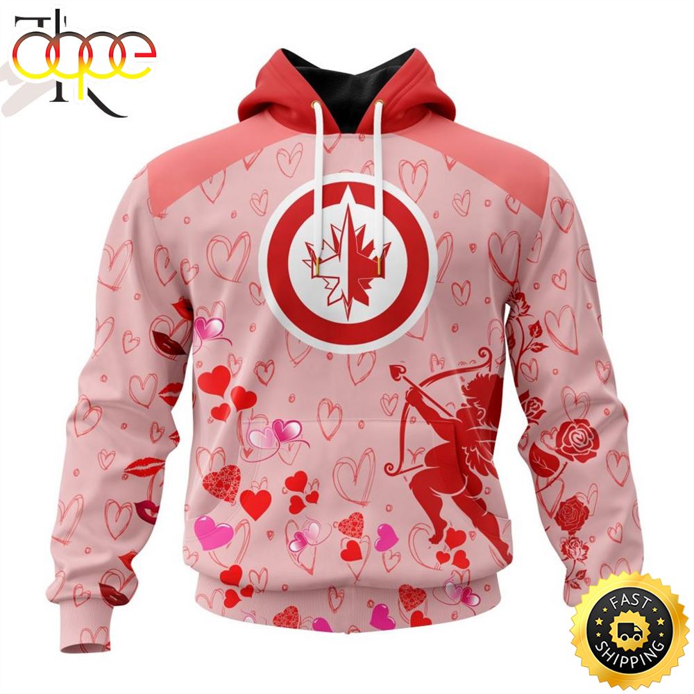 Personalized NHL Winnipeg Jets Special Design For Valentines Day Hoodie