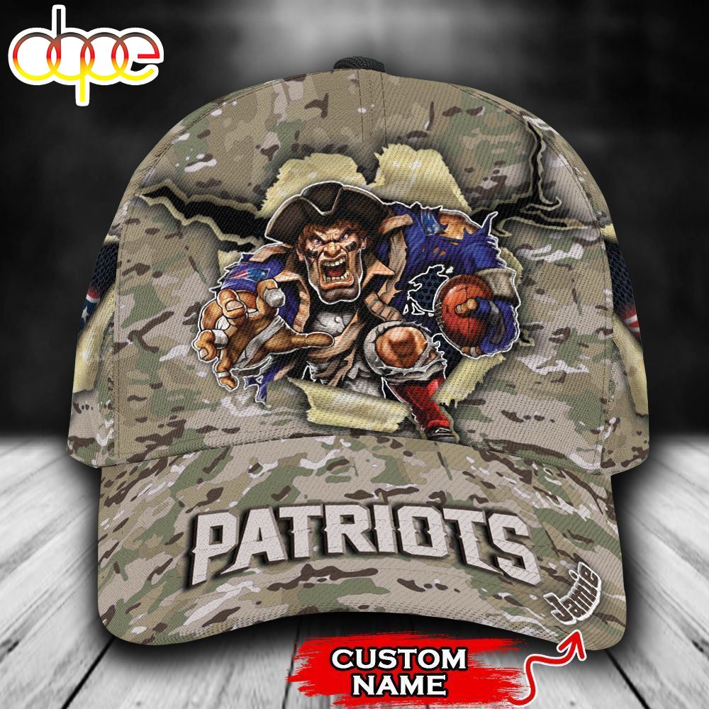 Personalized New England Patriots Camo Pattern All Over Print 3D Classic Cap