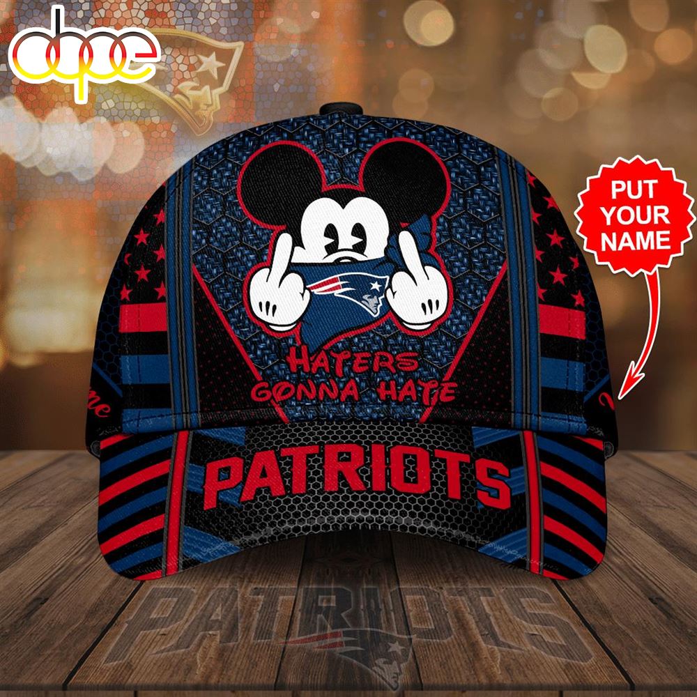 Personalized New England Patriots Mickey Mouse Haters Gonna Hate All Over Print 3D Baseball Cap