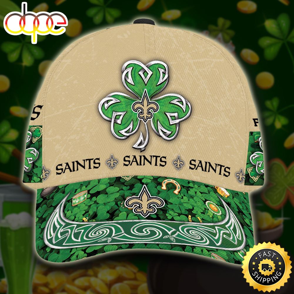 Personalized New Orleans Saints St Patrick's Day All Over Print 3D Classic Cap-TPH