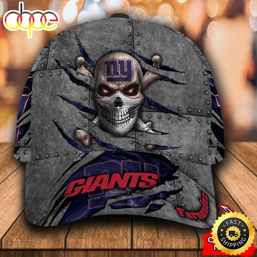 Personalized New York Giants Skull All Over Print 3D Classic Cap