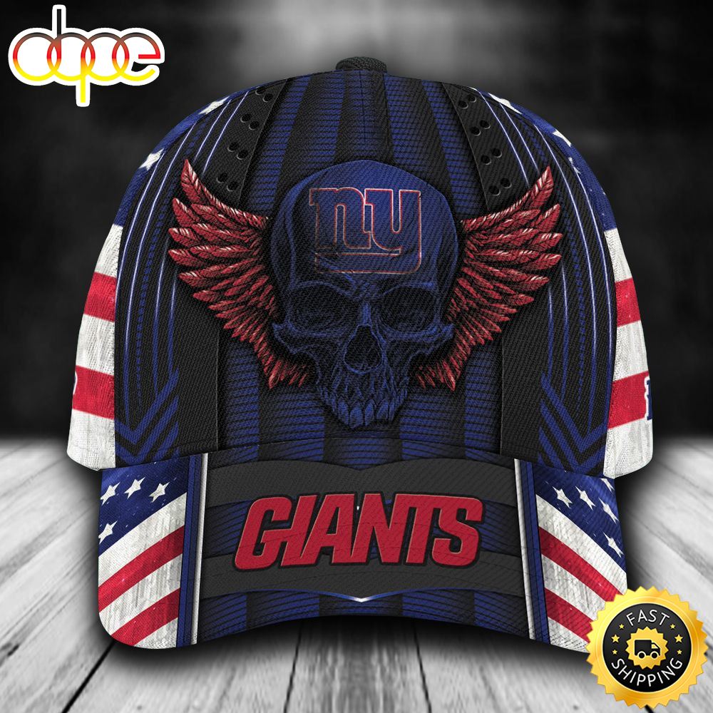 Personalized New York Giants Skull Wings All Over Print 3D Baseball Cap