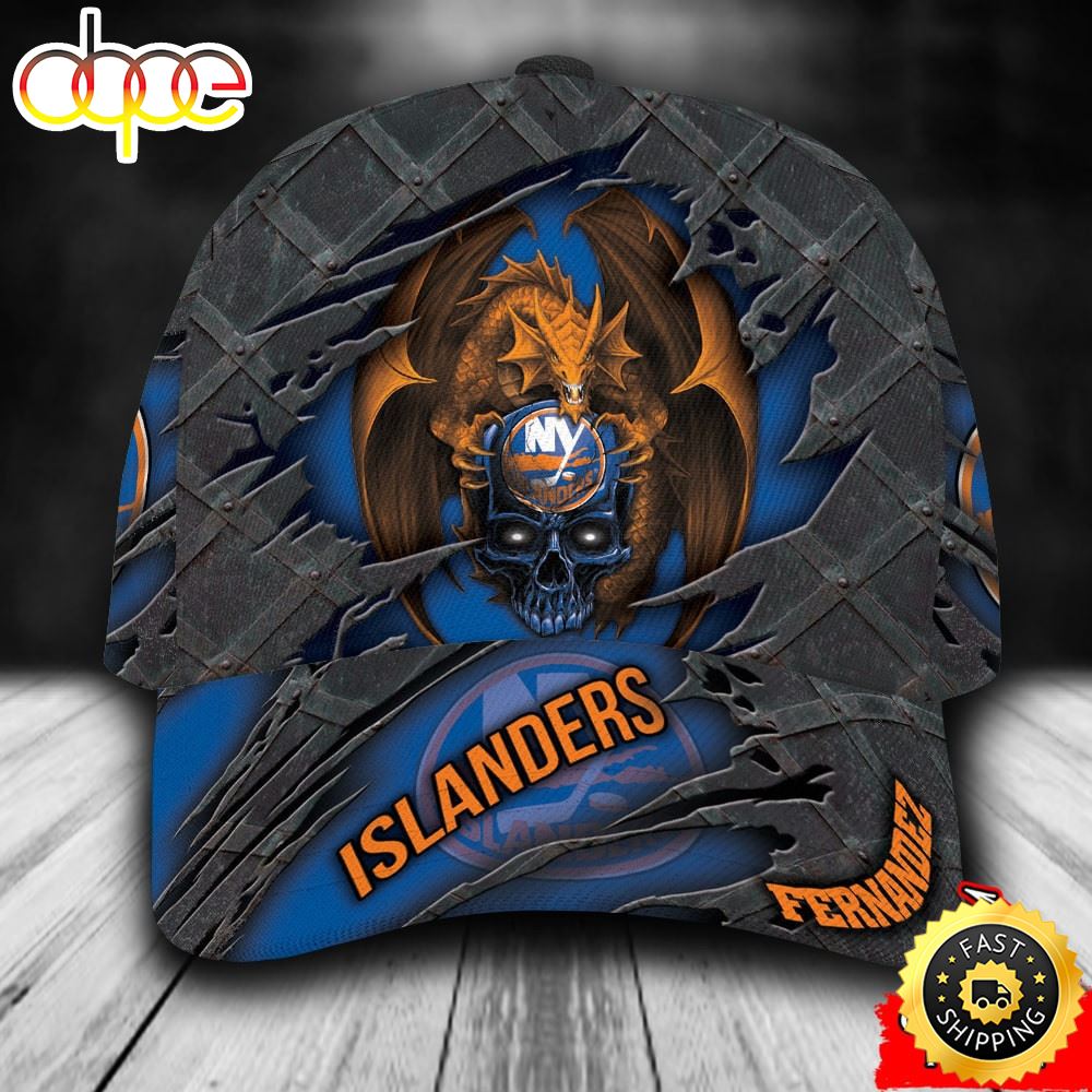 Personalized New York Islanders Skull Dragon All Over Print 3D Classic Cap