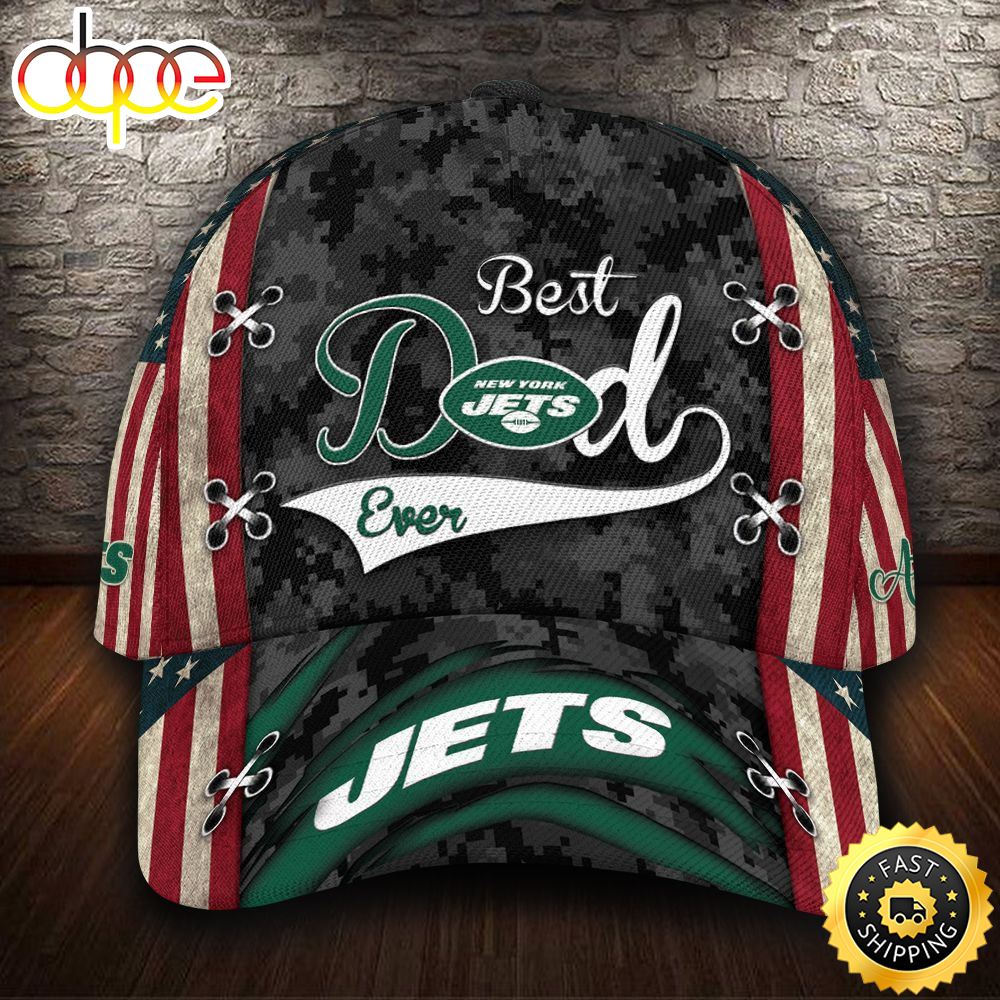 Personalized New York Jets Best Dad Camo All Over Print 3D Classic Cap