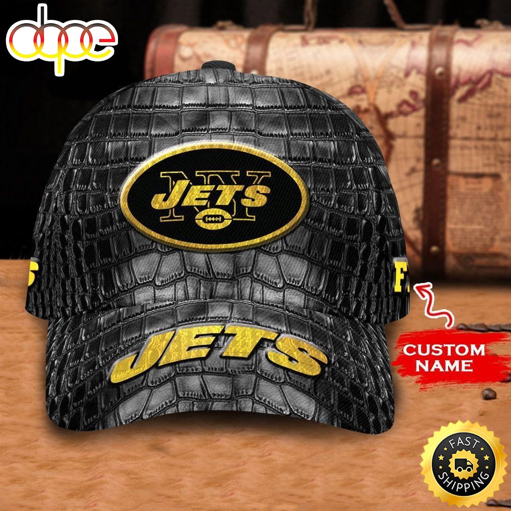 Personalized New York Jets Logo Leather Pattern All Over Print 3D Baseball Cap