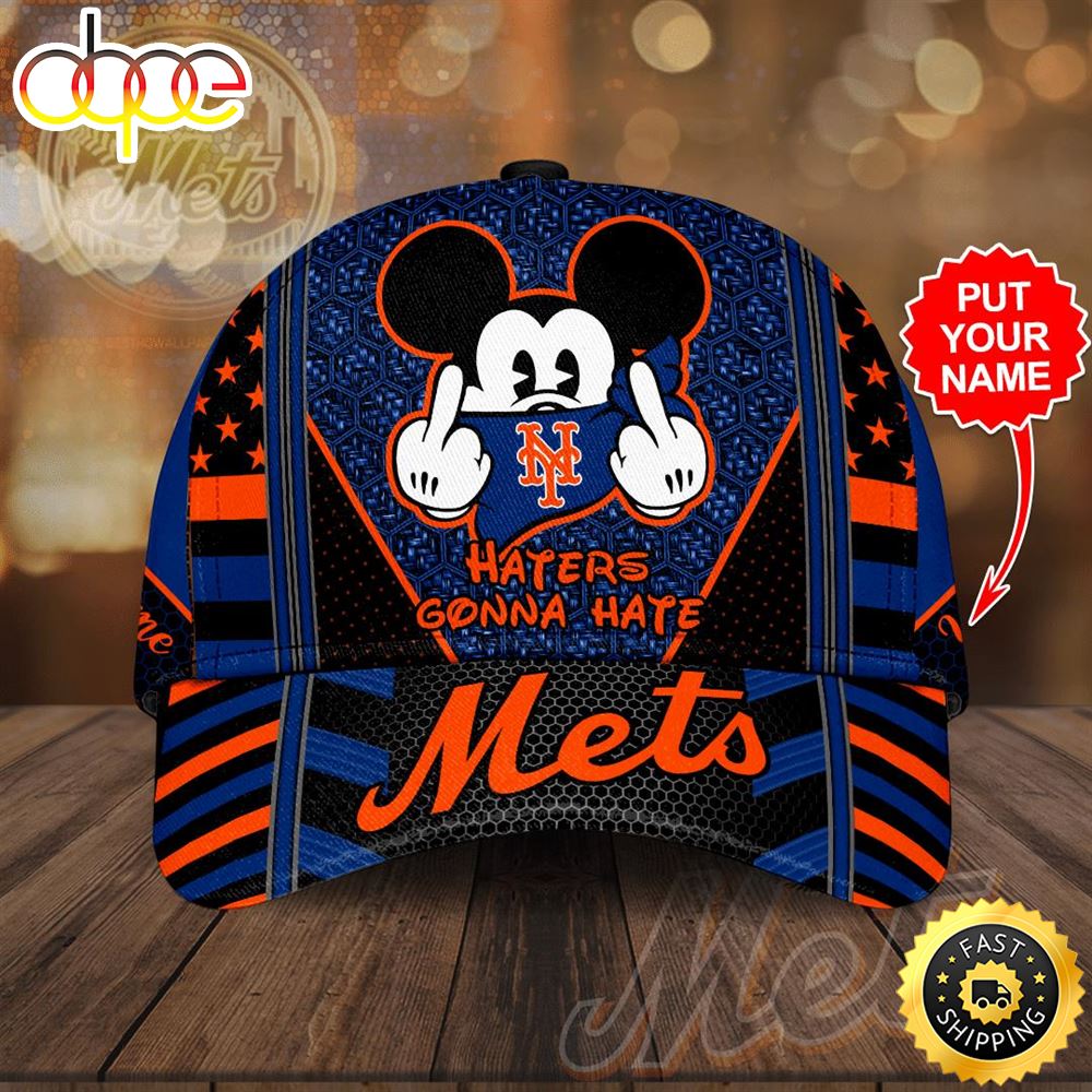 Personalized New York Mets Mickey Mouse Haters Gonna Hate All Over Print 3D Baseball Cap