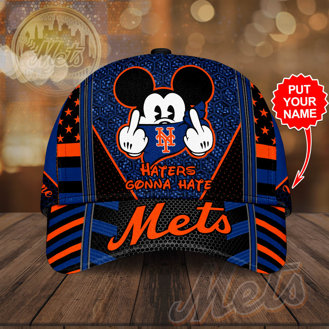 Personalized New York Mets Mickey Mouse Haters Gonna Hate All Over Print 3D Baseball Cap