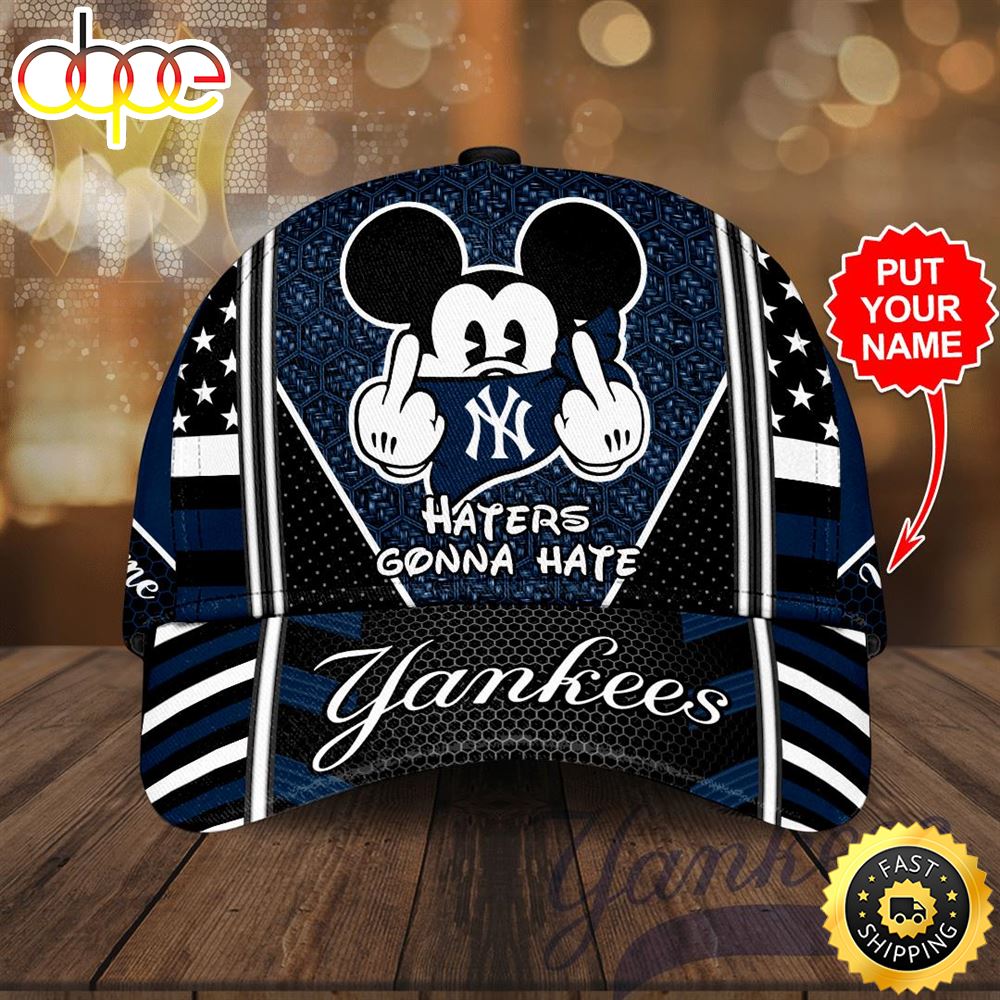 Personalized New York Yankees Baseball Team Haters Gonna Hate Mickey All Over Print 3D Baseball Cap