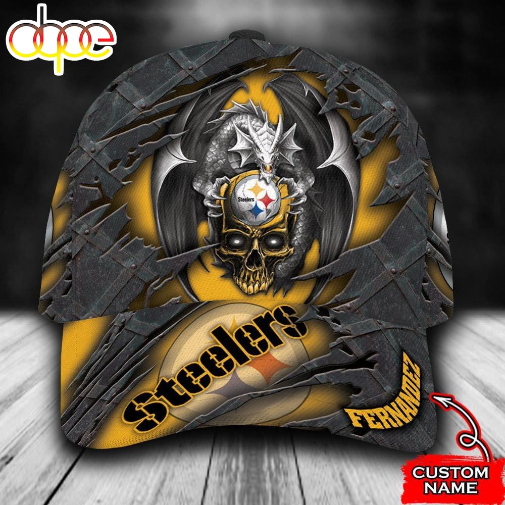 Personalized Pittsburgh Steelers Dragon Skull All Over Print 3D Baseball Cap