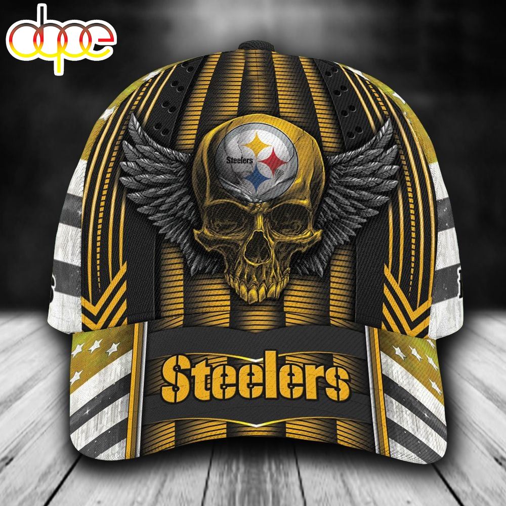 Personalized Pittsburgh Steelers Skull Wings All Over Print 3D Classic Cap