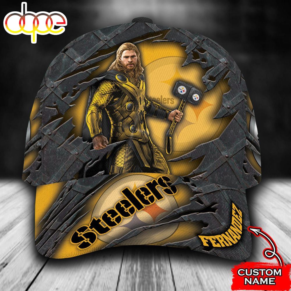 Personalized Pittsburgh Steelers Thor Marvel All Over Print 3D Baseball Cap
