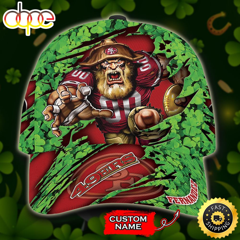Personalized San Francisco 49ers St Patrick's Day Mascot All Over Print 3D Classic Cap-TPH