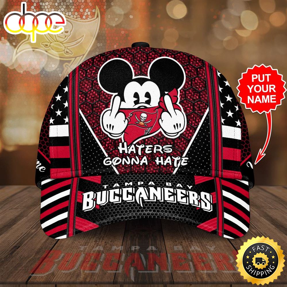 Personalized Tampa Bay Buccaneers Mickey Mouse Haters Gonna Hate All Over Print 3D Classic Baseball CapHat