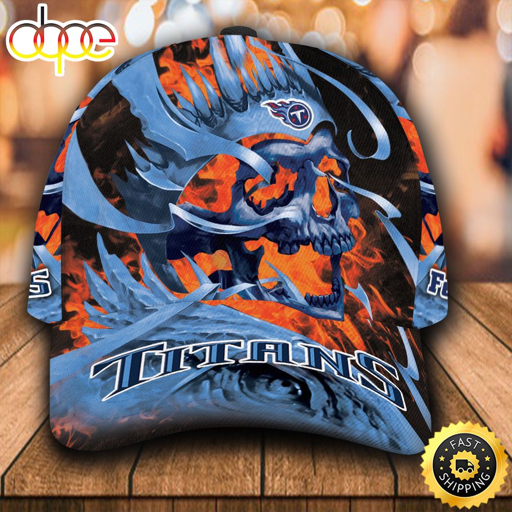 Personalized Tennessee Titans Flame Skull All Over Print 3D Classic Cap