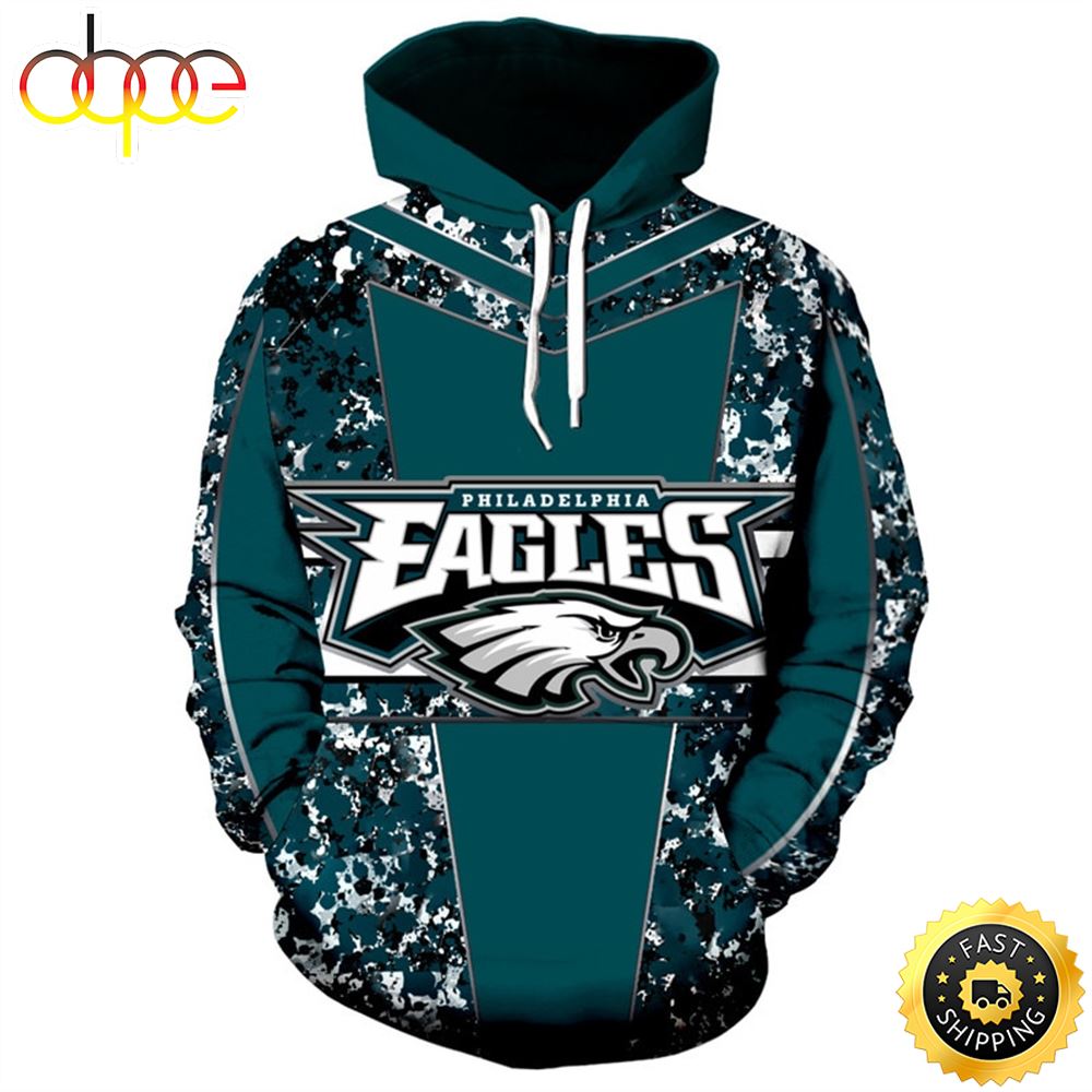 Philadelphia Eagles &amp; NFL Eagles Logo 3D Hoodie All Over Print Shirt