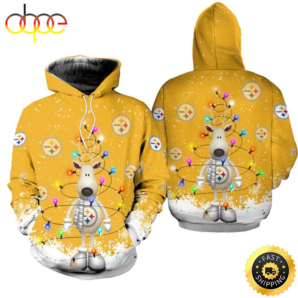 Pittsburgh Steelers Christmas Pattern Football NFL All Over Print Hoodie Shirt