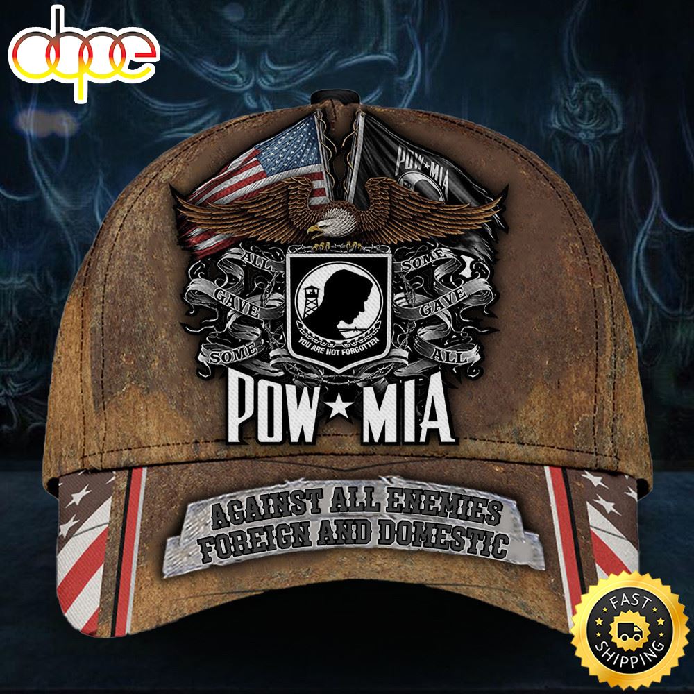 Pow Mia Hat Against All Enemies Foreign And Domestic Pow Mia Merchandise Veteran Gift Ideas Hat Classic Cap