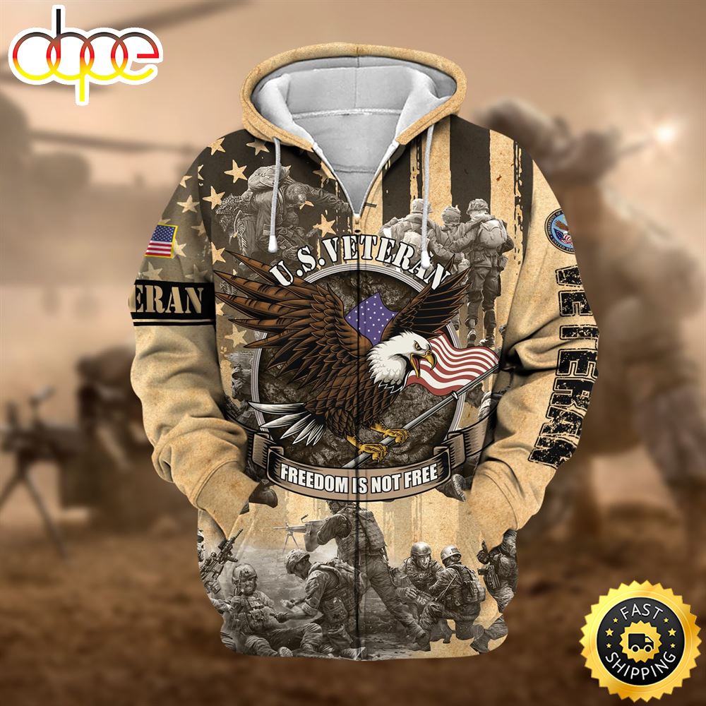 Premium Freedom Is Not Free US Veteran Zip Hoodie