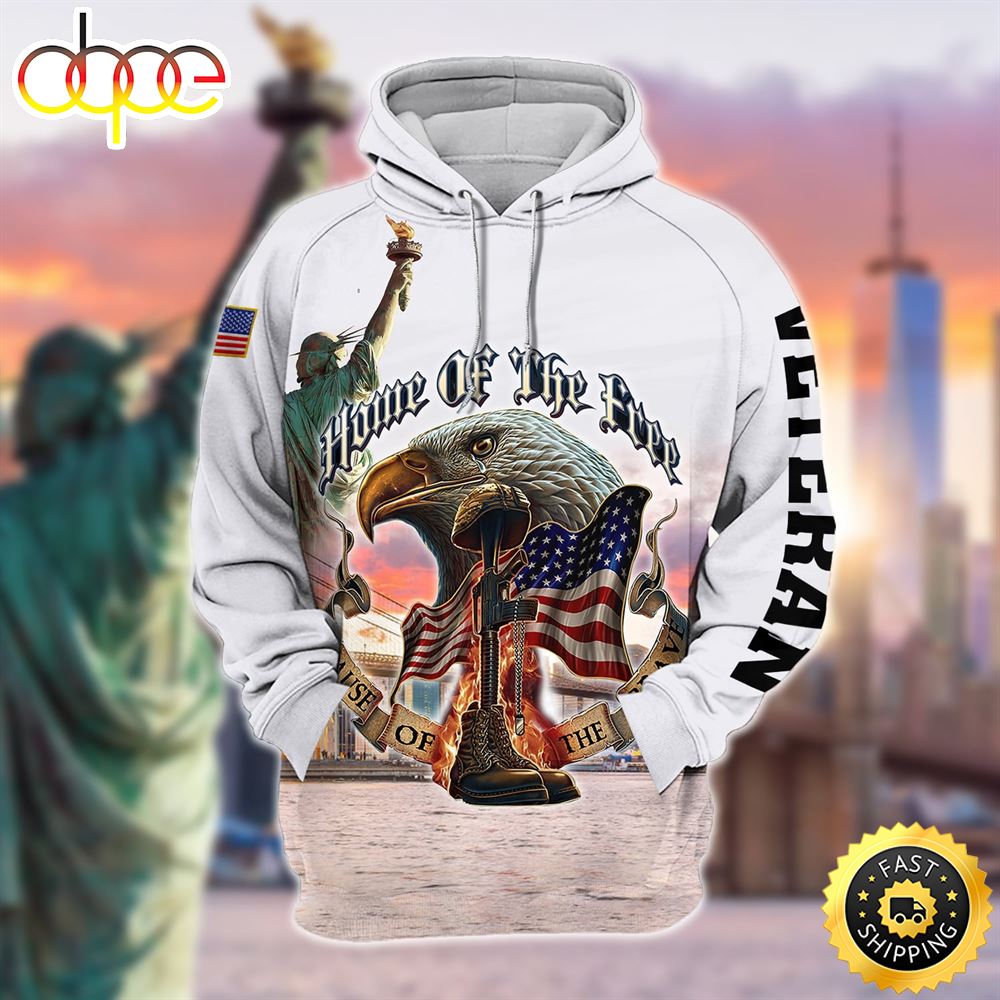 Premium Home Of The Free Because Of The Brave Zip Hoodie