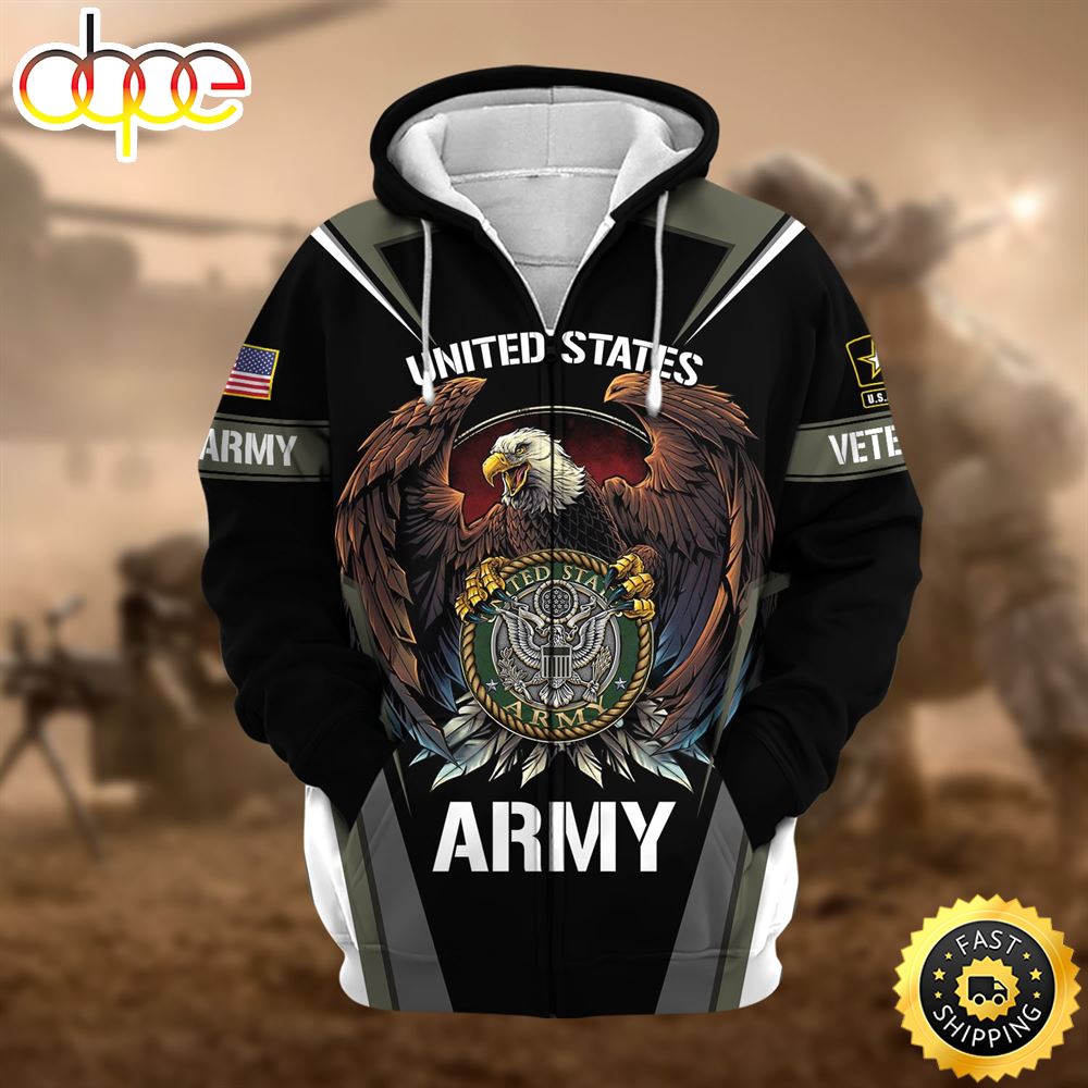 Premium Honoring All Who Served US Veteran Zip Hoodie N