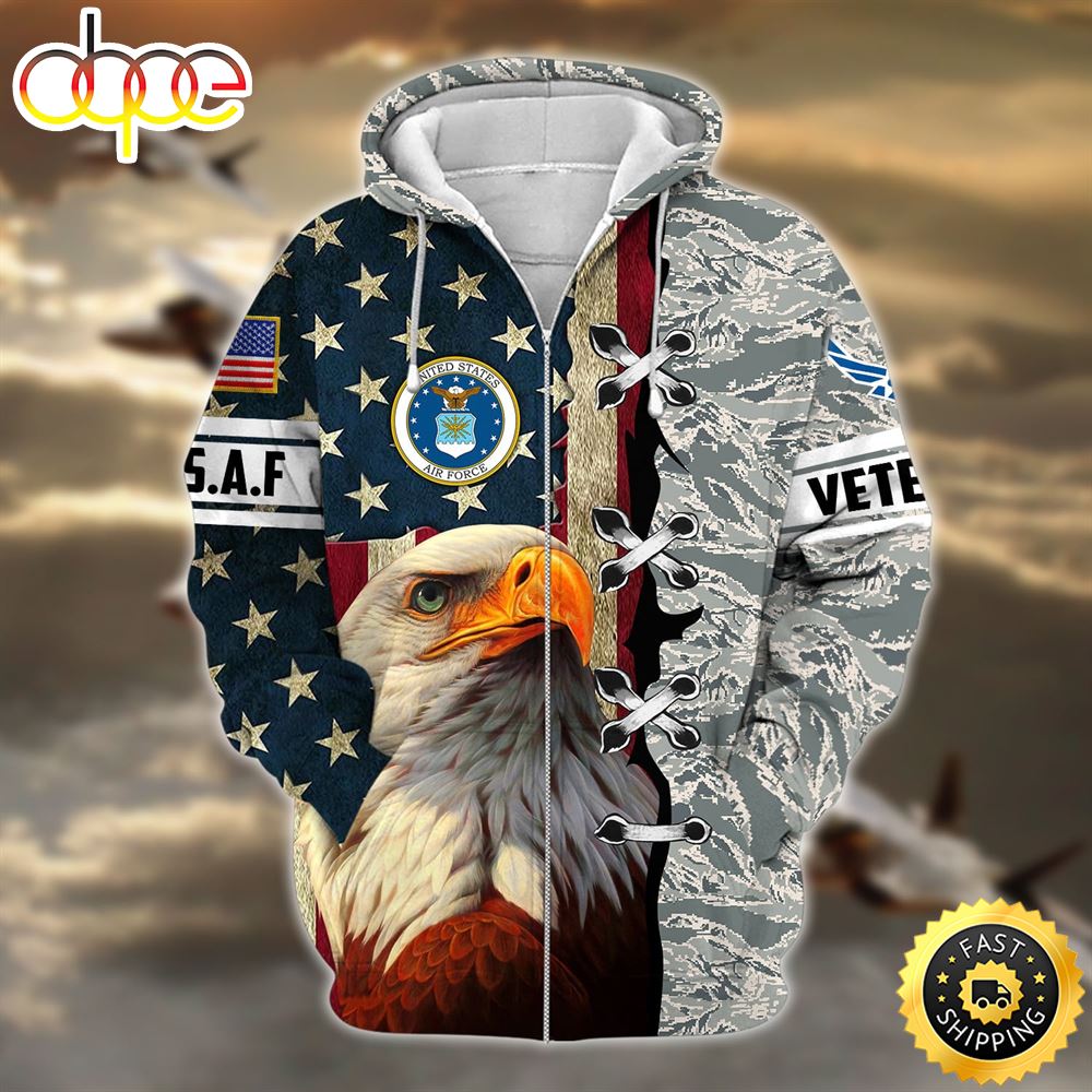 Premium Multiple US Military Services Veteran Day Zip Hoodie 3D