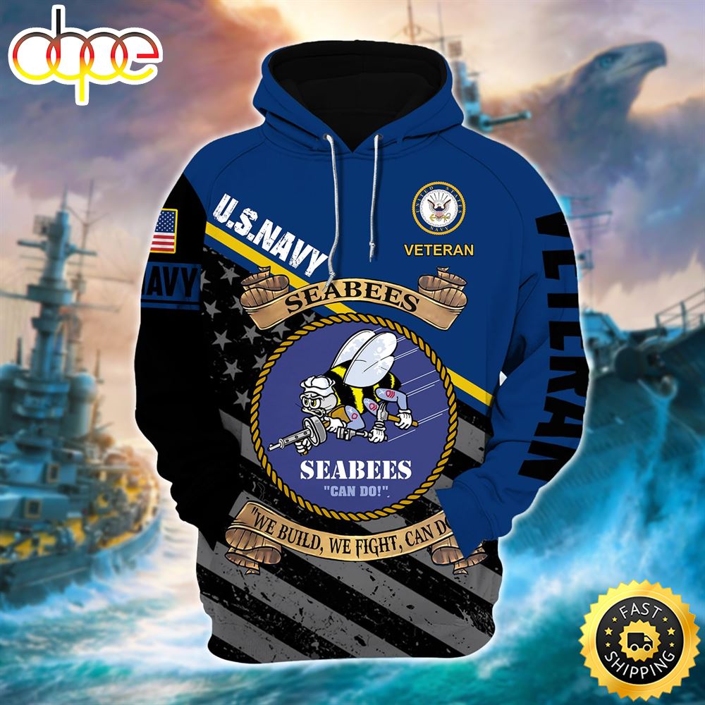 Premium SEABEES We Build We Fight Can Do Zip Hoodie