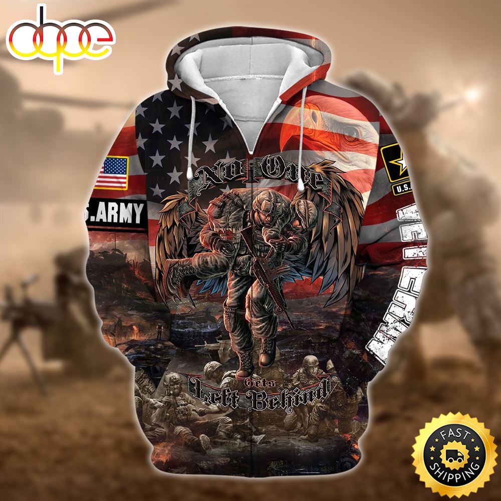 Premium U.S. Army Veteran Zip Hoodie 3D