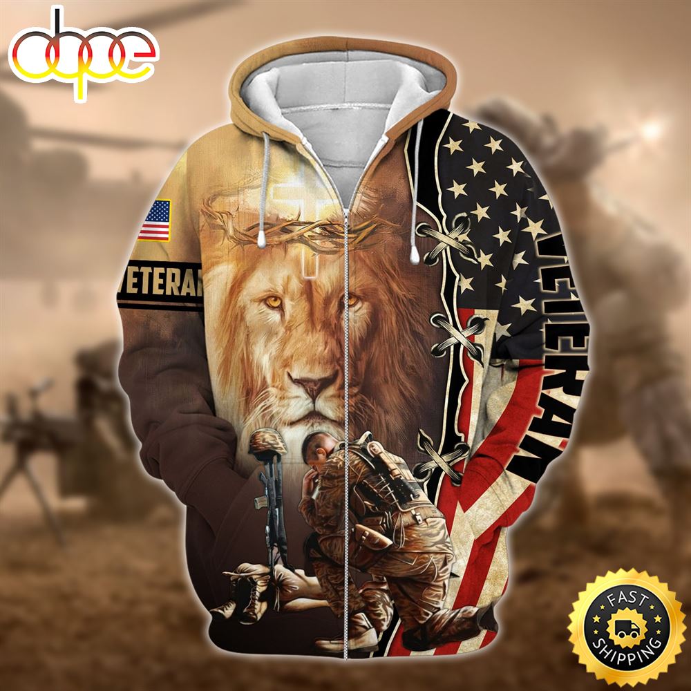 Premium U.S. Veteran Zip Hoodie 3D (2)