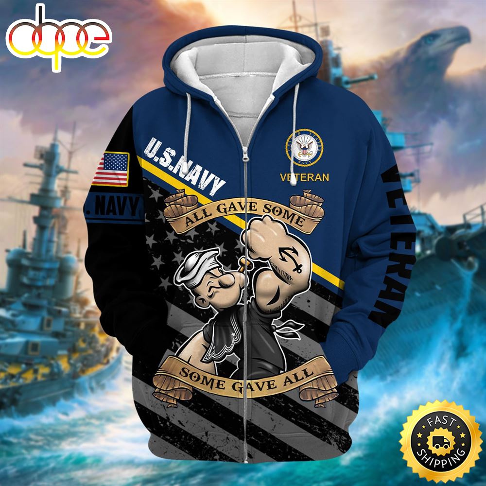 Premium U.S Navy Veteran Zip Hoodie PVC12110101