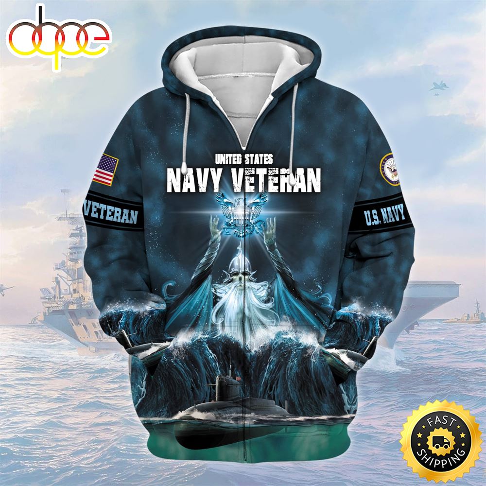 Premium U.S Navy Veteran Zip Hoodie PVC210203