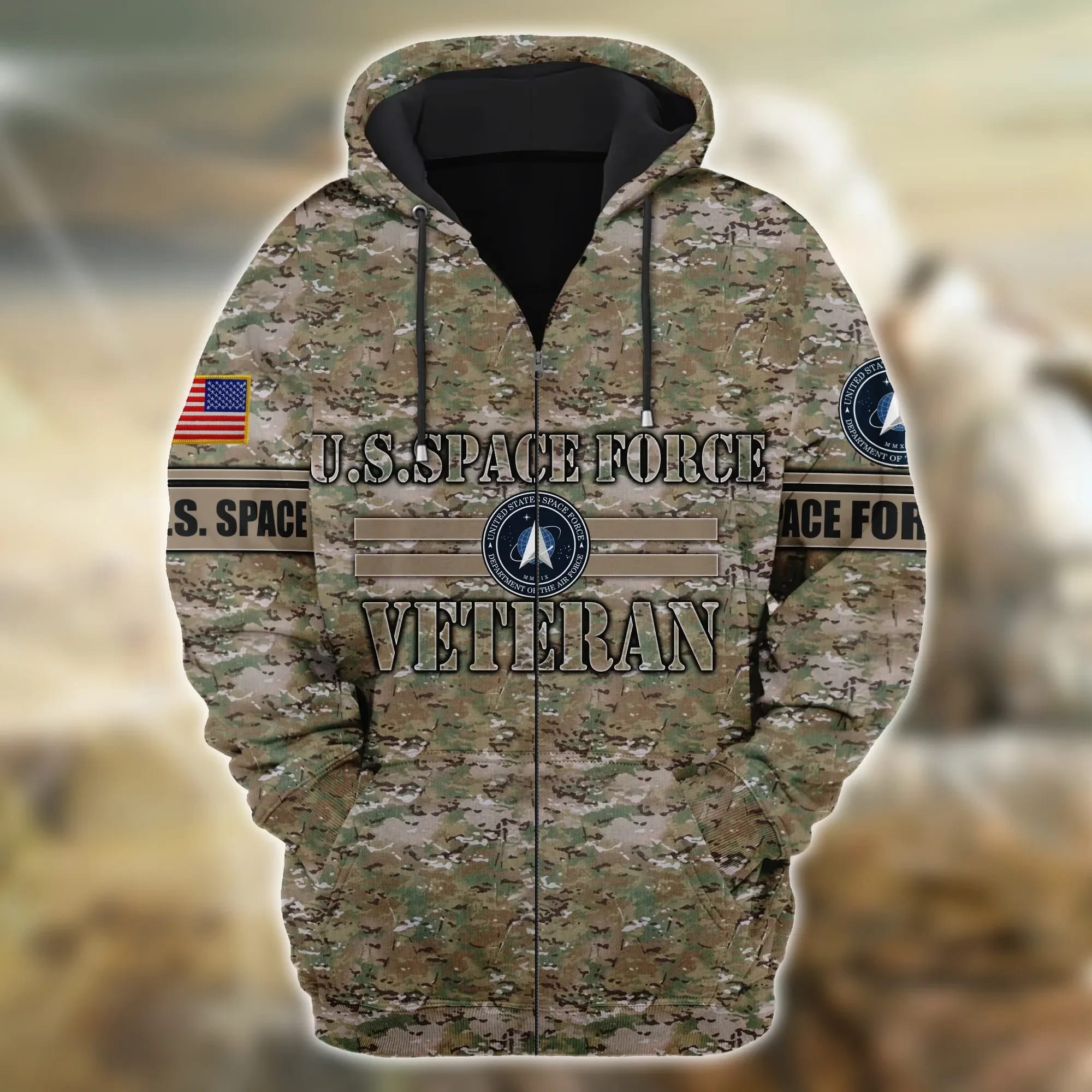Premium Unique U.S Space Force Zip Hoodie Ultra Soft and Warm