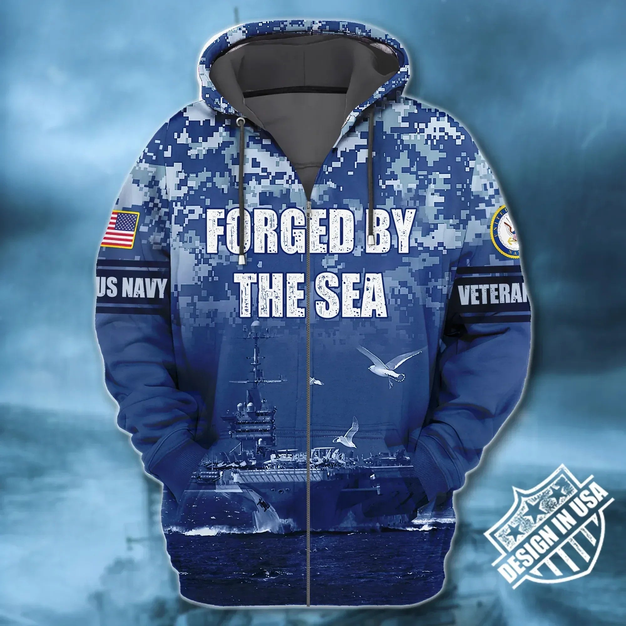 Premium Unique Veteran Zip Hoodie Ultra Soft and Warm Hoodie