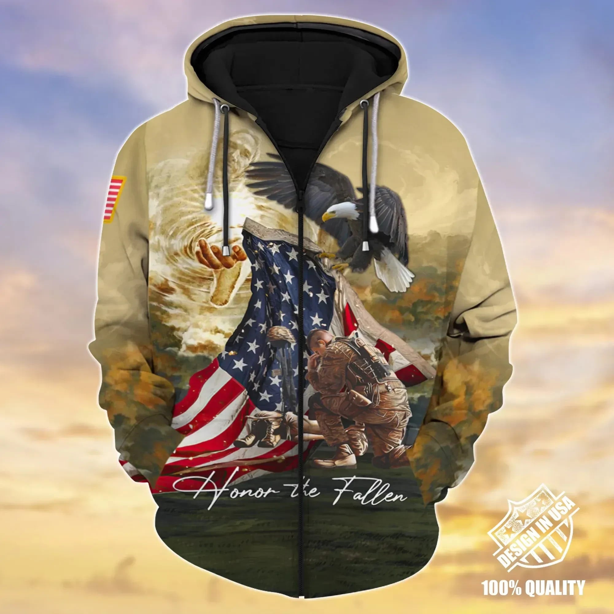 Premium Unique Veteran Zip Hoodie Ultra Soft and Warm Hoodie 3D